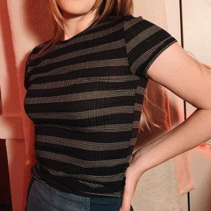 Grey & Black Fitted Tee